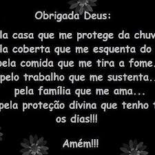 Obrigada Deus por tudo o que tenho