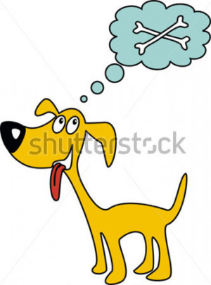 Funny Cartoon Dog Bone