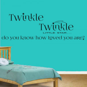 Twinkle Twinkle Little Star Quote Vinyl Wall Art Sticker Decal ...