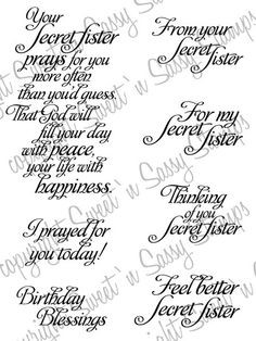 Christian Secret Sister Gifts | Secret Sister Sentiments Digital Stamp ...
