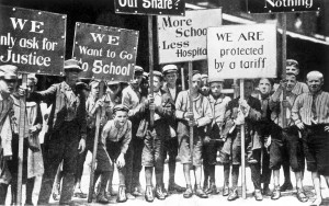 Child workers on strike in Philadelphia, Pennsylvania, 1903.