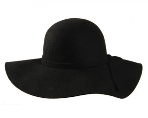 black felt floppy hat