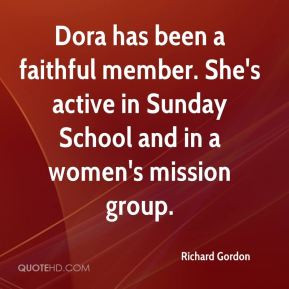 ... member. She's active in Sunday School and in a women's mission group
