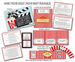 Movie Party printables.