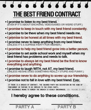best friend contract: last part is always hard: Best Friends Quotes ...