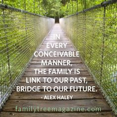 In every conceivable manner, the family is link to our past and bridge ...