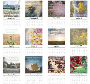 Printable 2014 Calendar / Bible Verses / Scripture / Quotes / 8x10 ...