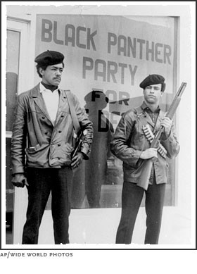 chairman Bobby Seale, wearing a Colt .45, left, and Huey Newton ...