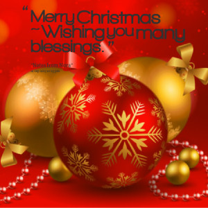 Quotes Picture: merry christmas ~ wishing you many blessings