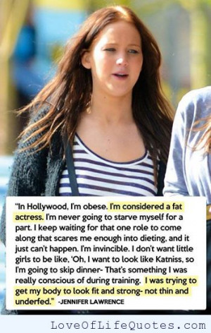 Jennifer Lawrence quote on weight