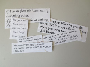 tear out the quotes from the inspiring quotes ephemera sheet