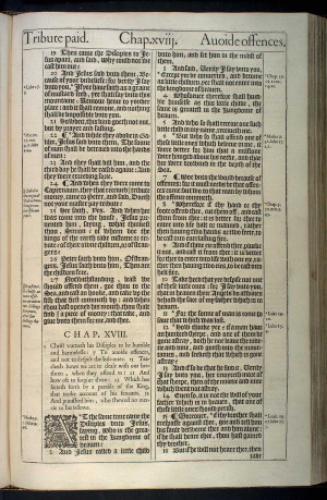 Matthew Chapter 18 Original 1611 Bible Scan, courtesy of Rare Book and ...