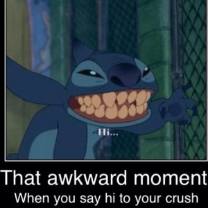 That awkward moment when you say hi to your crush