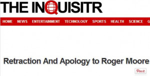 The Inquisitr retracted its story on Roger Moore. (Credit: Inquisitr ...