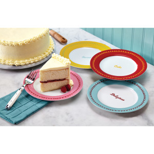 Cake Boss 4-Piece Dessert Plate Set, 