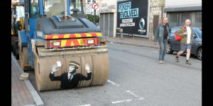 Steam roller warden. Reoccurring subjects in Banksy’s graffiti are ...