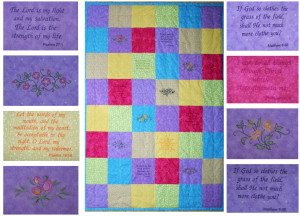 bible verse quilt this quilt is a mix of scripture verses and flowers ...