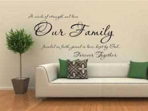 Circle Of Strength and Love Our Family Vinyl Wall Decal