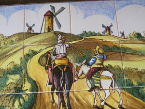 Details about Vintage Spanish Tile Mural Don Quixote Sancho Panza
