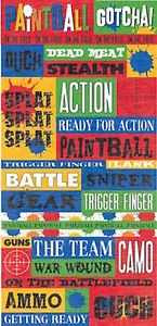 ... -PAINTBALL-QUOTES-Cardstock-Stickers-scrapbooking-AMMO-Splat-BATTLE