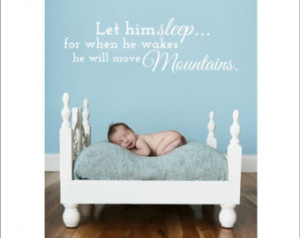 LET HIM SLEEP quote - Vinyl Wall De cal - Nursery Decor - Baby Shower ...