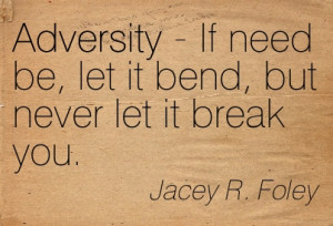 ... If Need Be, Let It Bend, But Never Let It Break You. - Jacey R. Foley