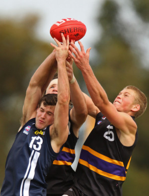 Thomas Clurey Ryan Monaghan of the Falcons and Thomas Clurey of the