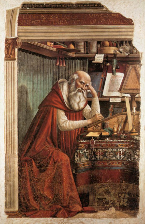 st jerome in his study 1480 fresco 184 x 119 cm ognissanti