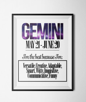 ZodiacCity Shop > Gemini > Galaxy Gemini Print