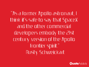 As a former Apollo astronaut, I think it's safe to say that SpaceX and ...