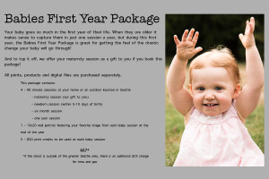 babies first year package price list for Seattle baby photographer ...