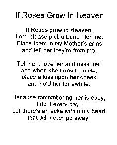 Angel In Heaven Poems | If Roses Grow In Heaven More