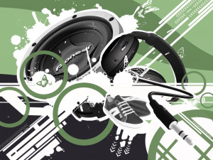 Music Is Abstract Black Notes Quotes Red Text Picture