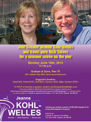 Join Senator Jeanne Kohl Welles and Travel Guru Rick Steves for a