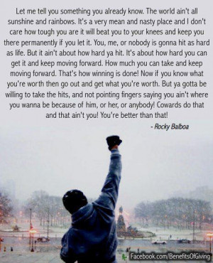 Rocky Balboa inspirational quote -