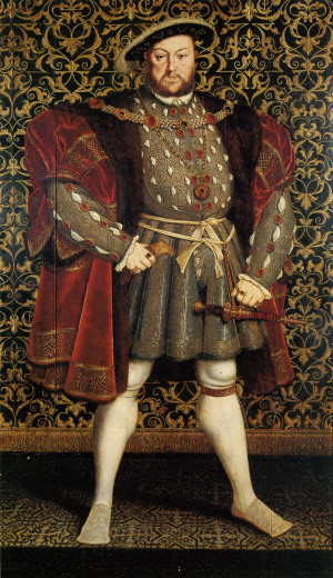 King Henry VIII in his later years, by a follower of Hans Holbein the ...