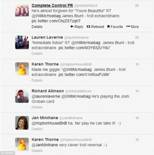 Amusing: James' quick-witted responses earned him new followers - and ...