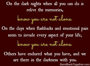 ... sexually assaulted is that as victims we feel so isolated and alone