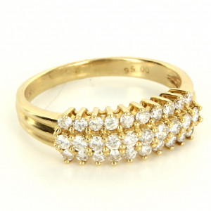 vintage 14 karat yellow gold diamond anniversary stack ring band