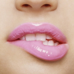 biting, girl, lipgloss, lips, lipstick, pink, teeth