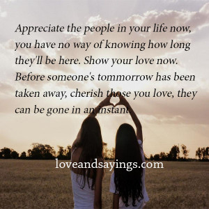 Appreciating People in Your Life Quotes