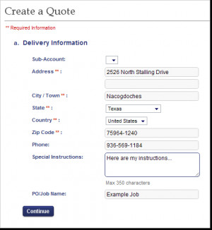 Quote Creation Step 1