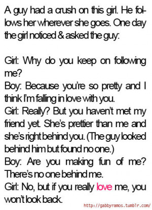 cute, girl, guy, love, quote, romantic, stalker, true love, witty
