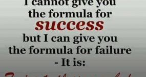 can not give you the formula for success...