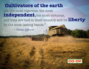 Patriotic quotation about agriculture from Thomas Jefferson.
