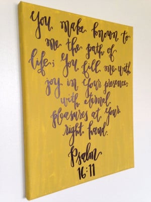 psalm 16 11 canvas bible verse quote canvas by accreweddesign
