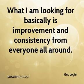 gus logie quote what i am looking for basically is improvement and I ...