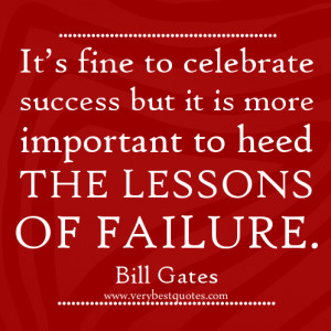It’s fine to celebrate success but it is more important to heed THE ...