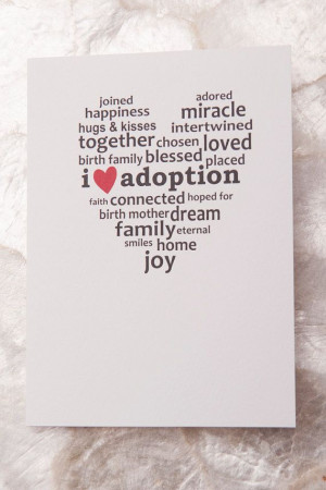 ... Adoption Card (Single), Adoption Sayings, Adoption Gifts, Adoption Art