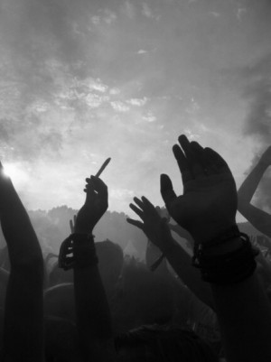 ... hands Concert Grunge punk bands crowd cigarette good times good vibes